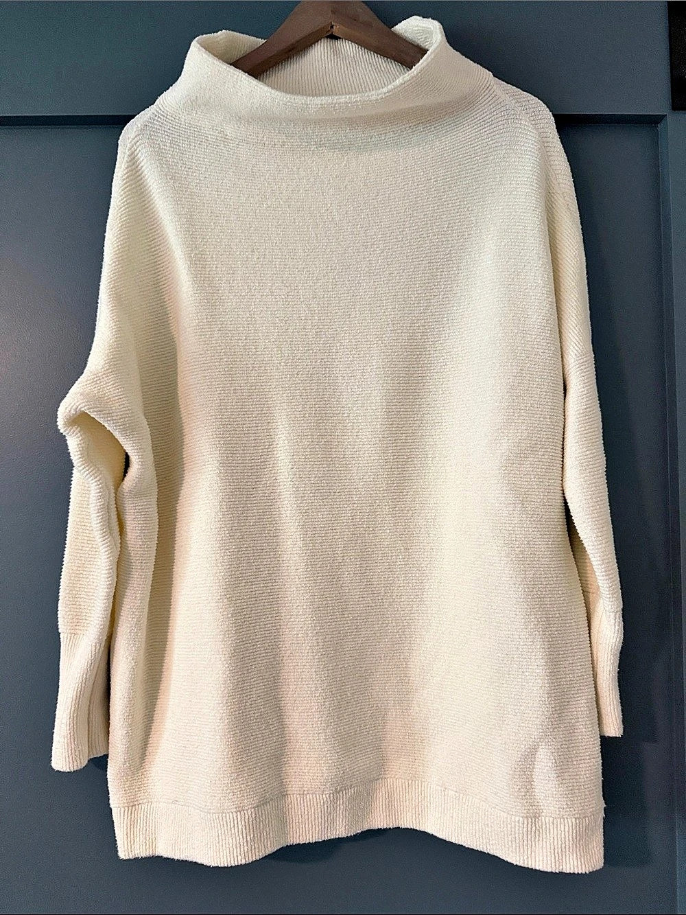Free People Ottoman Slouchy Tunic Cream Knit Sweater